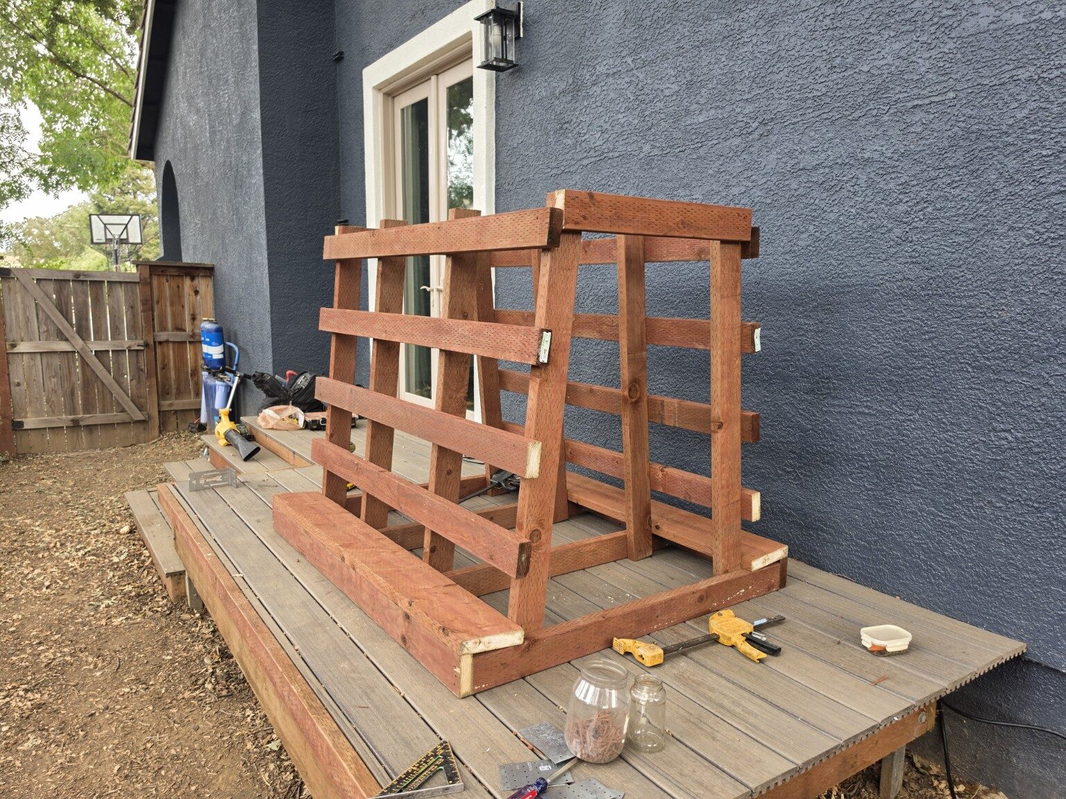 Completed custom glass A-rack