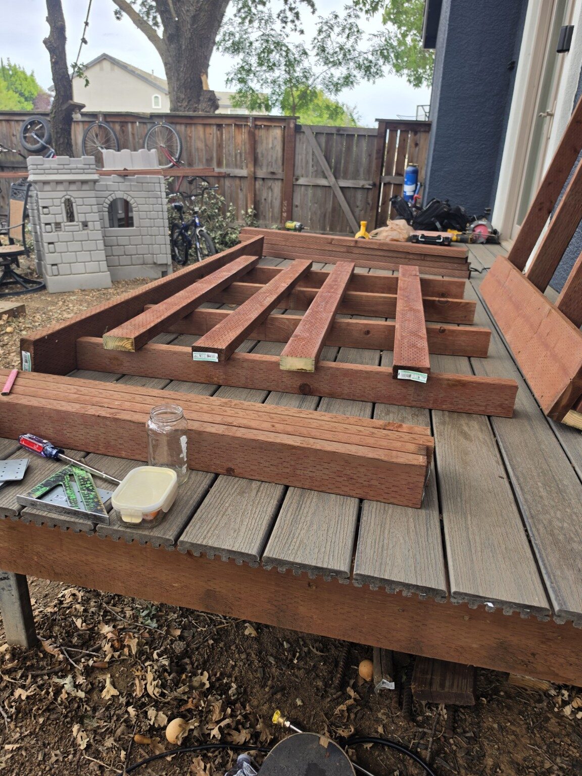Custom glass rack during assembly